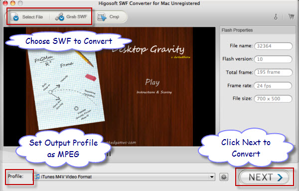 convert SWF to MPEG on Mac with Mac SWF to MPEG Converter