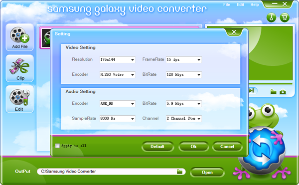 adjust output video setting