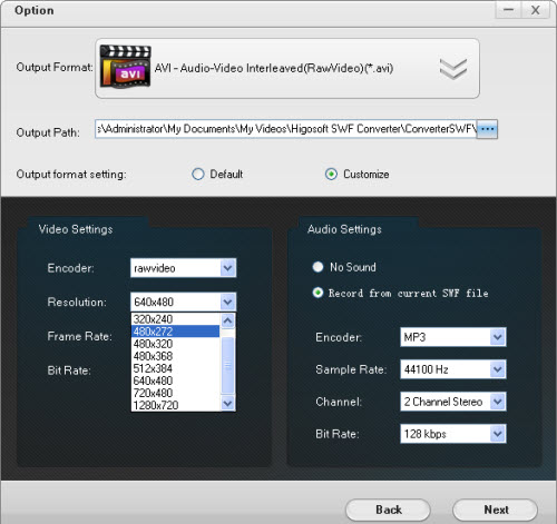 Customize the Output SWF Video Parameter