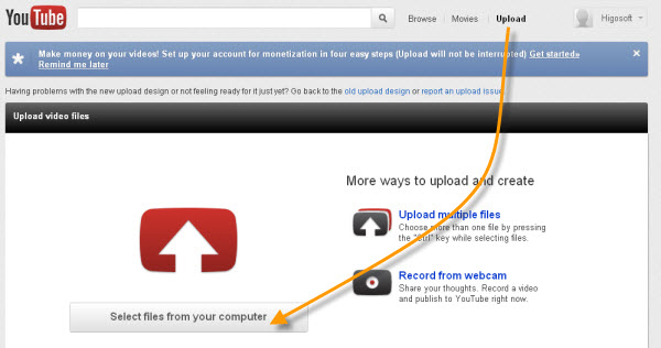upload converted swf to youtube